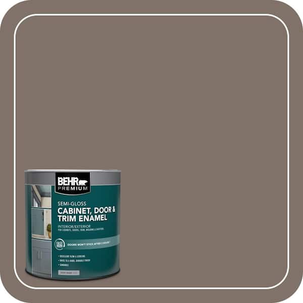 BEHR PREMIUM 1 qt. #MS-86 Dusty Brown Semi-Gloss Enamel Interior/Exterior Cabinet, Door & Trim Paint (2)