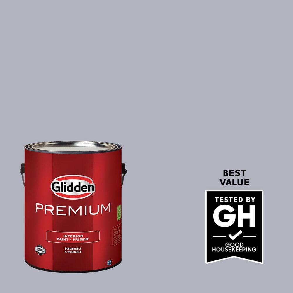 Glidden Premium 1 gal. PPG1043-4 Glistening Gray Satin Interior Paint