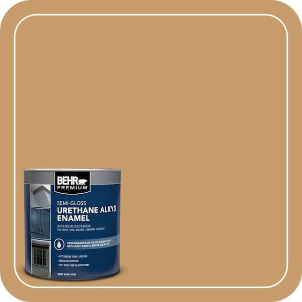 BEHR PREMIUM 1 qt. #S290-5 Amber Autumn Semi-Gloss Enamel Urethane Alkyd Interior/Exterior Paint (2)