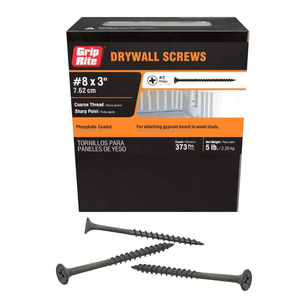 Grip-Rite #8 # Phillips Bugle Head Coarse Thread Drywall Screws Box
