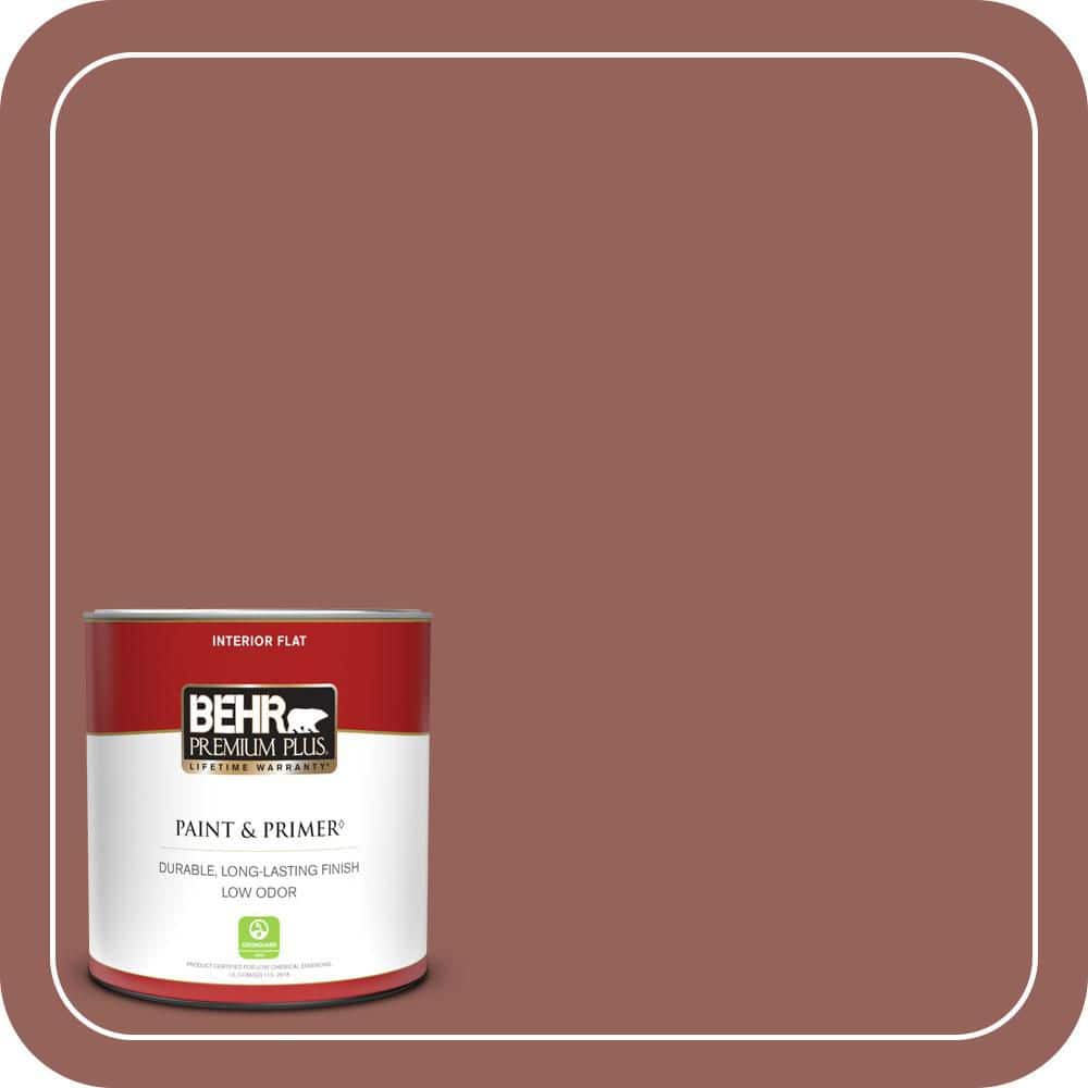 BEHR PREMIUM PLUS #ICC-73 Brick Hearth Flat Interior/Exterior Paint & Primer Color Sample
