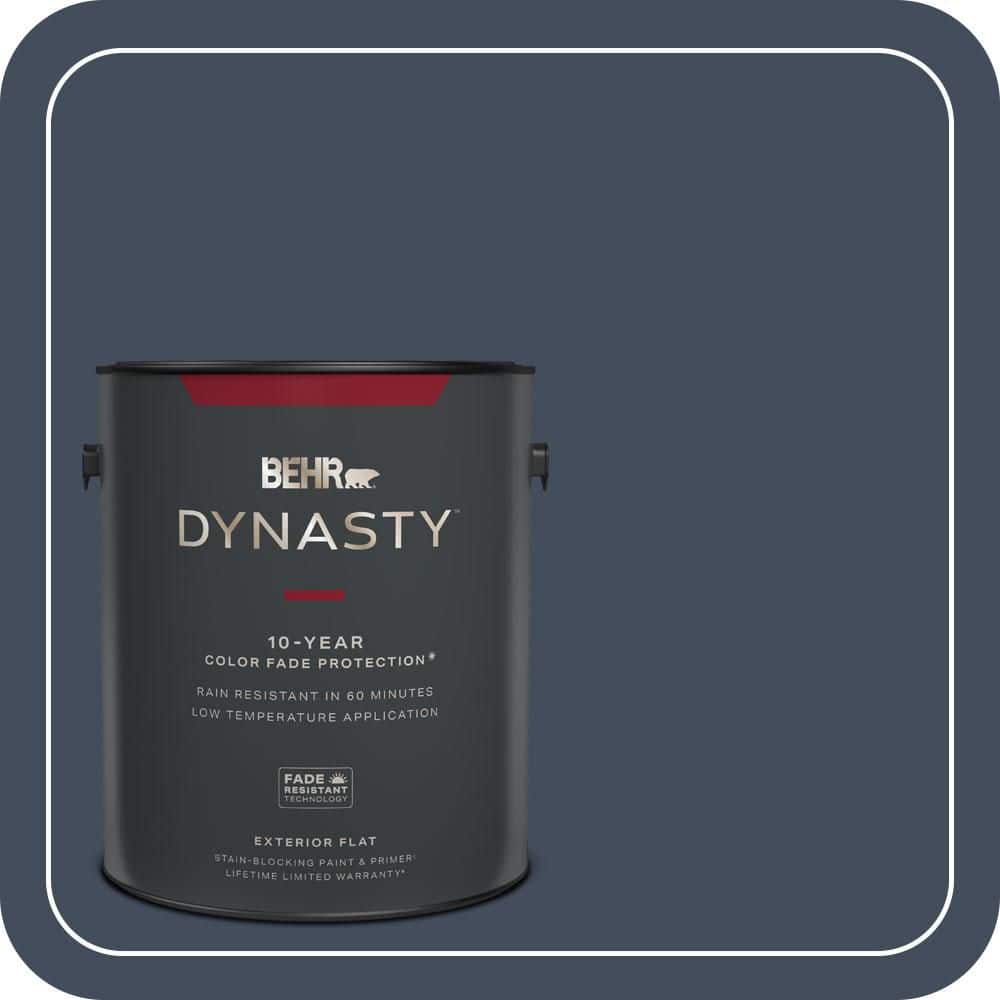BEHR DYNASTY 1 gal. #S520-7 Night Flight Flat Exterior Stain-Blocking Paint & Primer