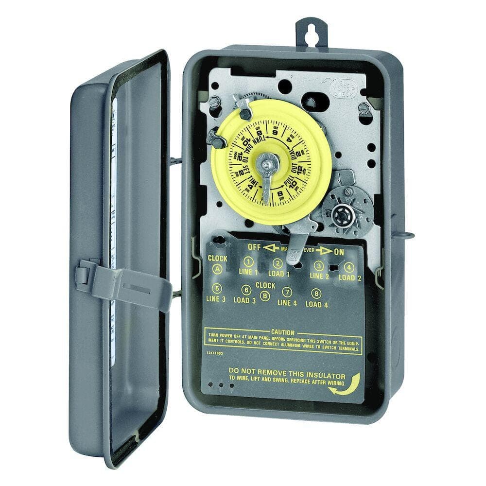 Intermatic T1400 Series 40 Amp 24-Hour Mechanical Time Switch with Skipper and Outdoor Enclosure - Gray (3)