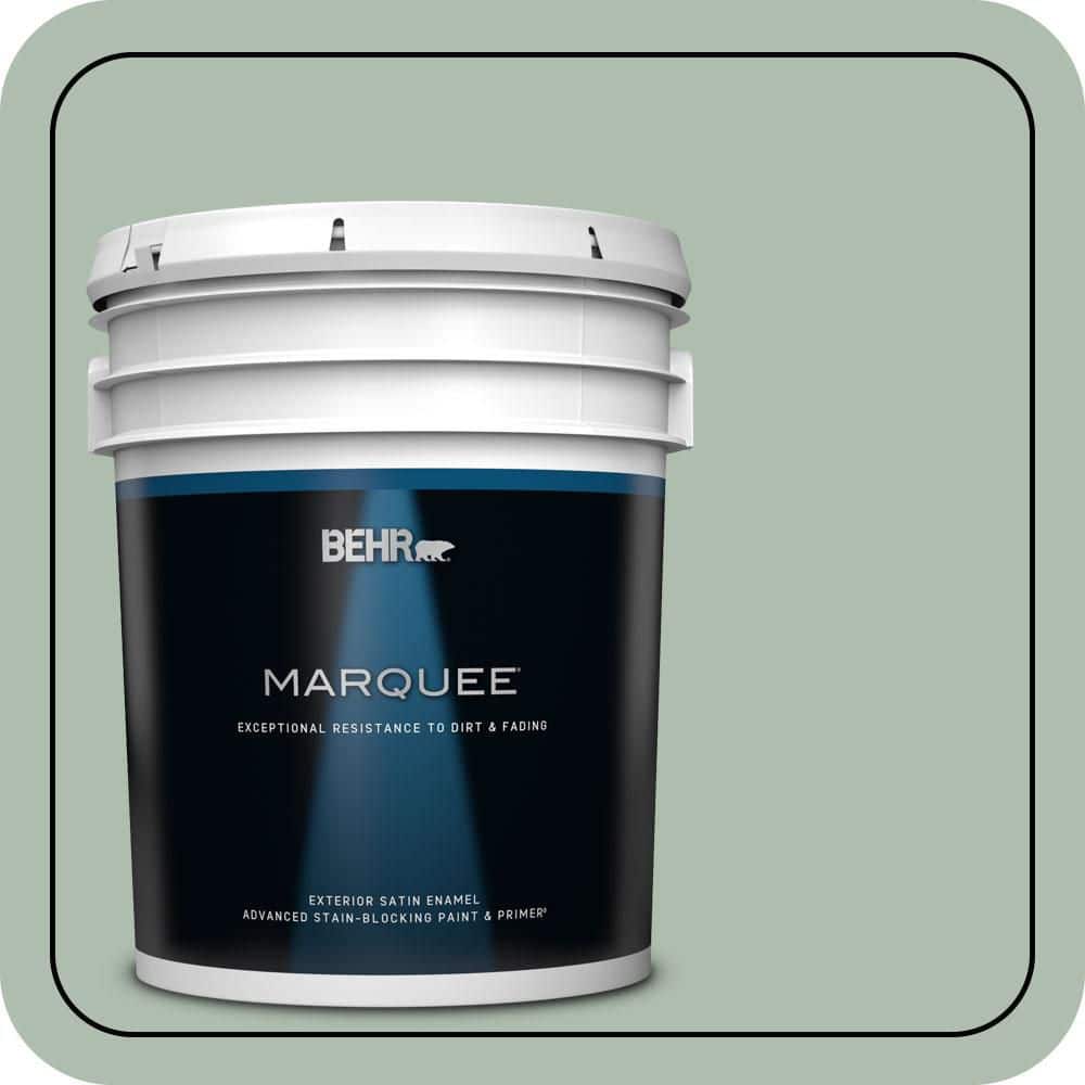 BEHR MARQUEE 5 gal. #450E-3 Southern Breeze Satin Enamel Exterior Paint & Primer (1)