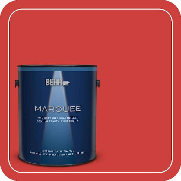 BEHR MARQUEE 1 gal. #S-G-180 Grenadine Satin Enamel Interior Paint & Primer (2)