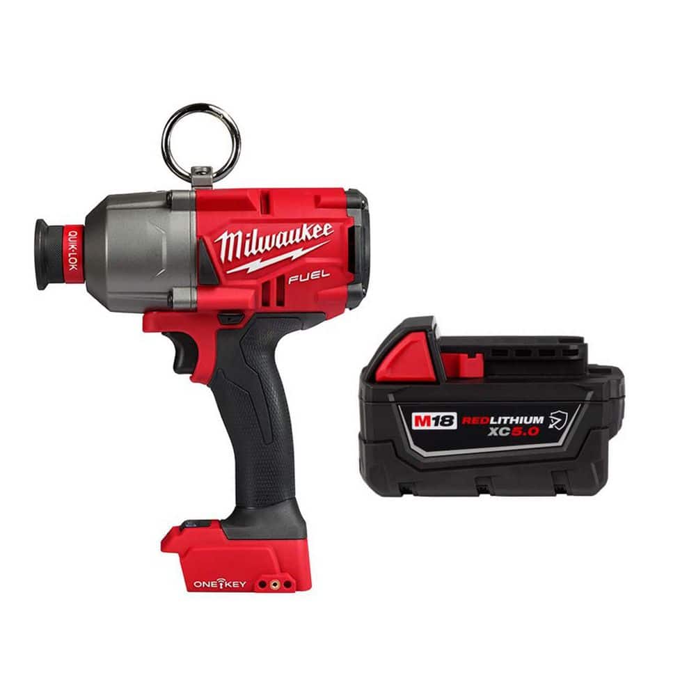 Milwaukee M18 FUEL ONE-KEY 18V Lithium-Ion Brushless Cordless 7/16 in. High Torque Impact Wrench w/ 5.0 Ah Battery (1)