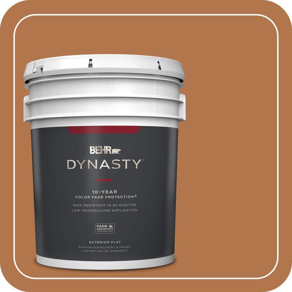 BEHR DYNASTY 5 gal. #PMD-41 Copper Mine Flat Exterior Stain-Blocking Paint & Primer