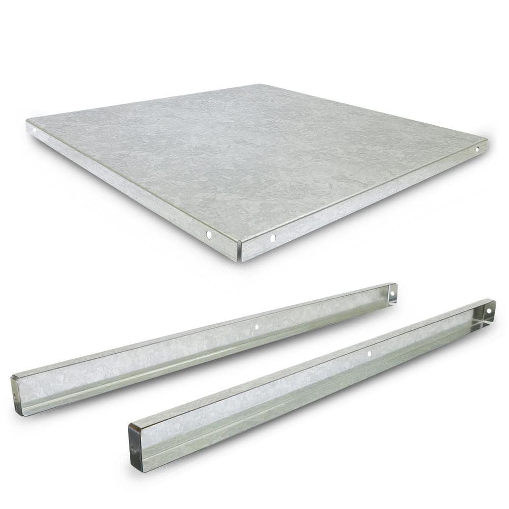 PLUMBFLEX 24 in. Square Water Heater Stand in Galvanized Steel, 18 in. Height (3)