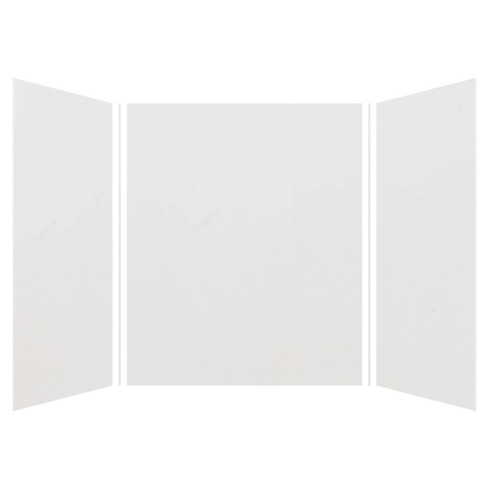 Transolid Expressions 60 in. x 60 in. x 72 in. 3-Piece Easy Up Adhesive Alcove Shower Wall Surround in Grey (2)