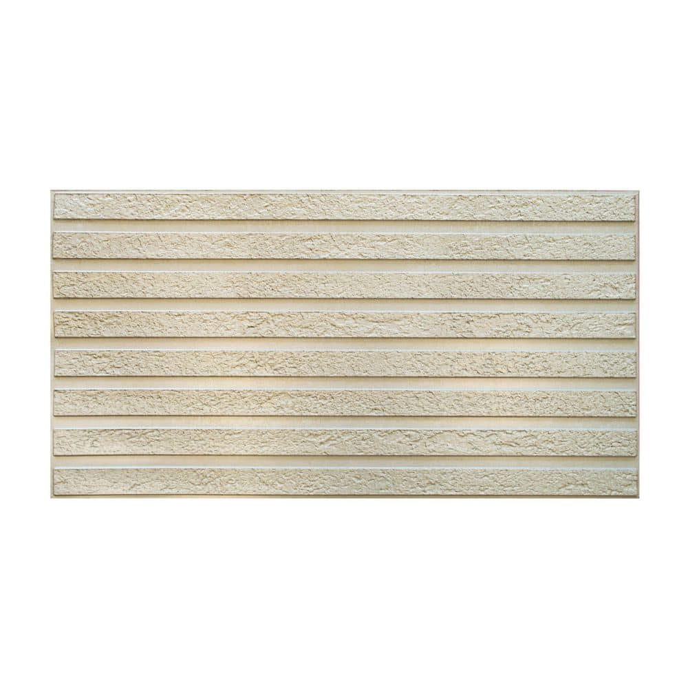 Dundee Deco Falkirk Retro 3D VI 3-1/6 ft. x 1-3/5 ft. Tan PVC Decorative Wall Paneling, Waterproof, Easy to Install (1)