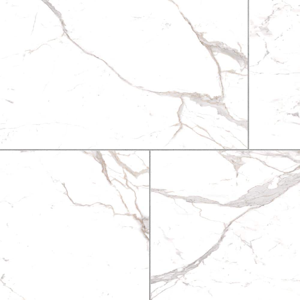 Corso Italia Impero Prestige White Matte 24 in. x 48 in. Marble Look Porcelain Floor and Wall Tile (7.76 sq. ft./Each)