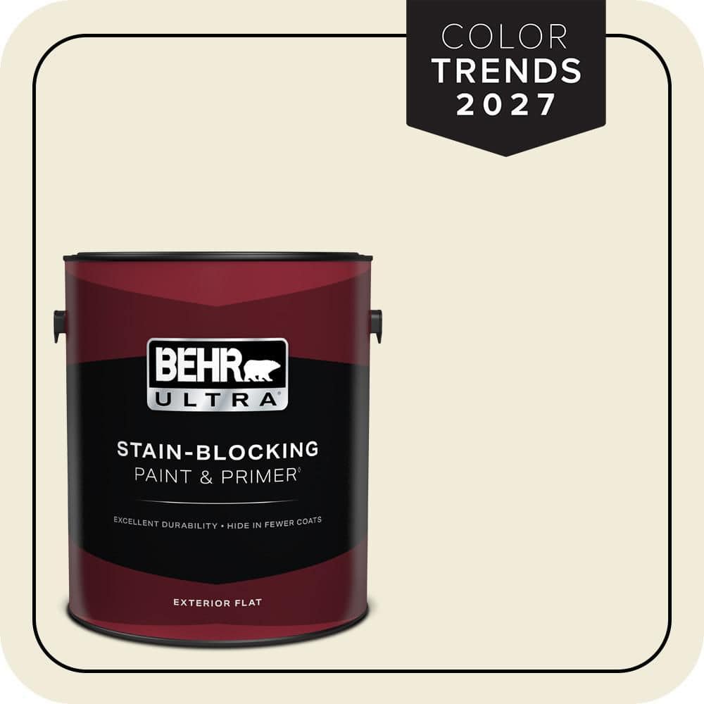 BEHR ULTRA 1 gal. #PPU7-13 Coastal Beige Flat Exterior Paint & Primer