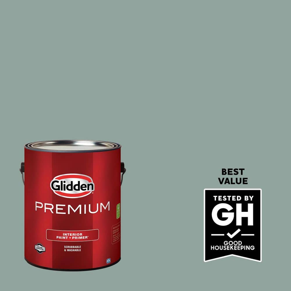 Glidden Premium 1 gal. PPG1136-5 Spruce Shade Satin Interior Latex Paint