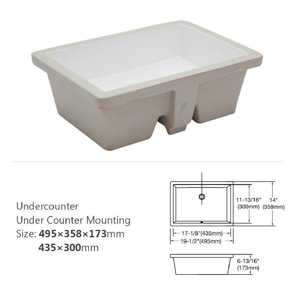 Tahanbath 19.5 in Corner Bathroom Sink in White (3)