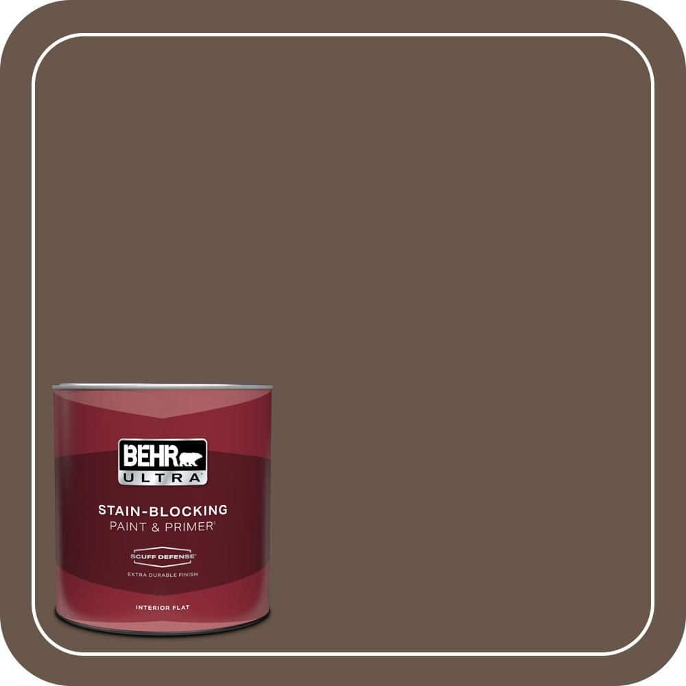 BEHR ULTRA 1 qt. #PPU5-18 Chocolate Swirl Extra Durable Flat Interior Paint & Primer