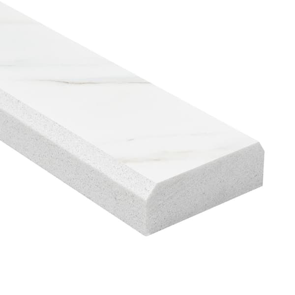 MSI Calacatta Nowy 2 in. x 36 in. Polished Engineered Marble Double Beveled Threshold Tile Trim(3 lin. ft. /Each)
