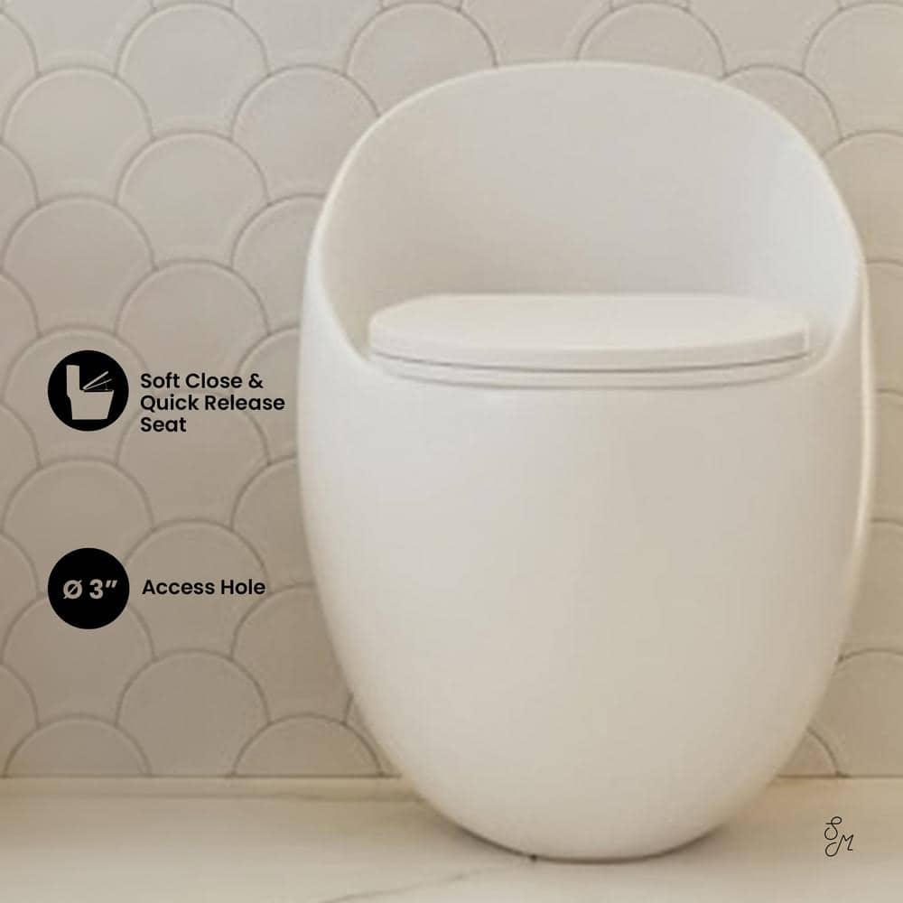 Swiss Madison Plaisir II One-Piece 1.28 GPF Single Flush Elongated Toilet in Glossy White (3)