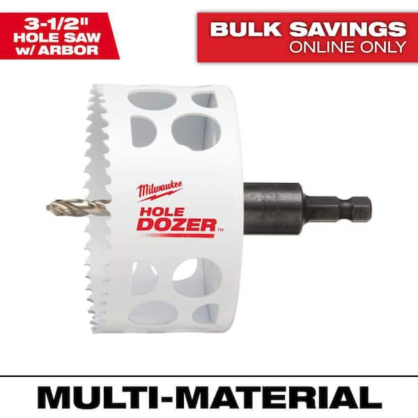Milwaukee 3-1/2 in. HOLE DOZER Bi-Metal Hole Saw with 3/8 in. Arbor and Pilot Bit (2)