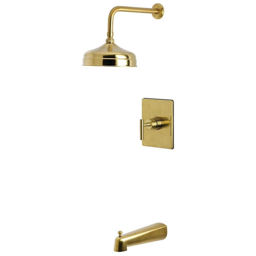 Kingston Brass Manhattan 1-Handle 1-Spray Tub and Shower Faucet 1.8 GPM in Brushed Brass (1)