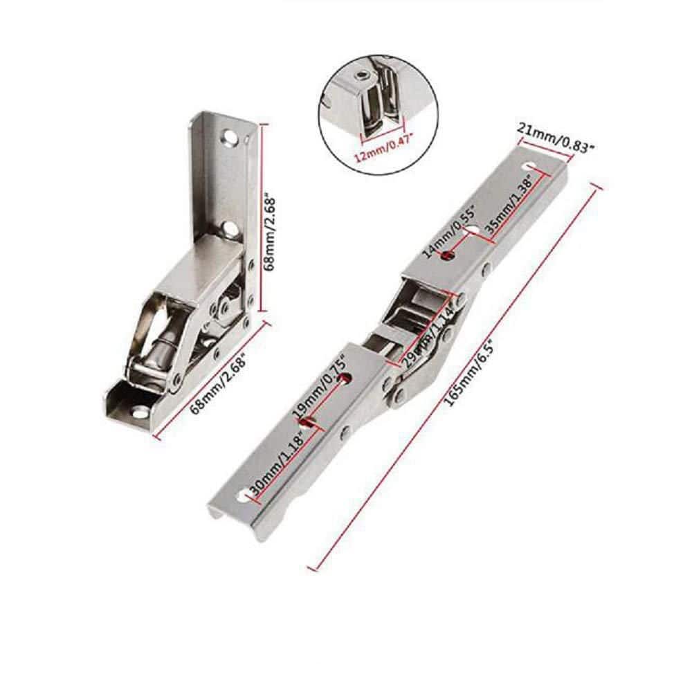 Numhew 2-Pieces 180° Hydraulic Folding Hinge, Frameless Cabinet Door Concealed Hinge, Furniture Hardware Folding Table Hinge (2)