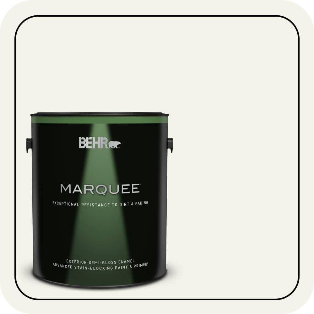BEHR MARQUEE 1 gal. #PWN-50 Snowy Egret Semi-Gloss Enamel Exterior Paint & Primer