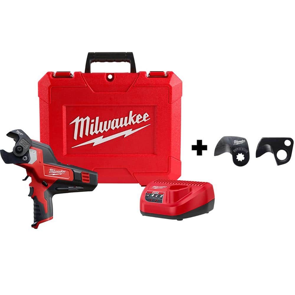 Milwaukee M12 12V Lithium-Ion Cordless 600 MCM Cable Cutter Kit with 3.0Ah Battery, Charge, Replacement Blade and Hard Case