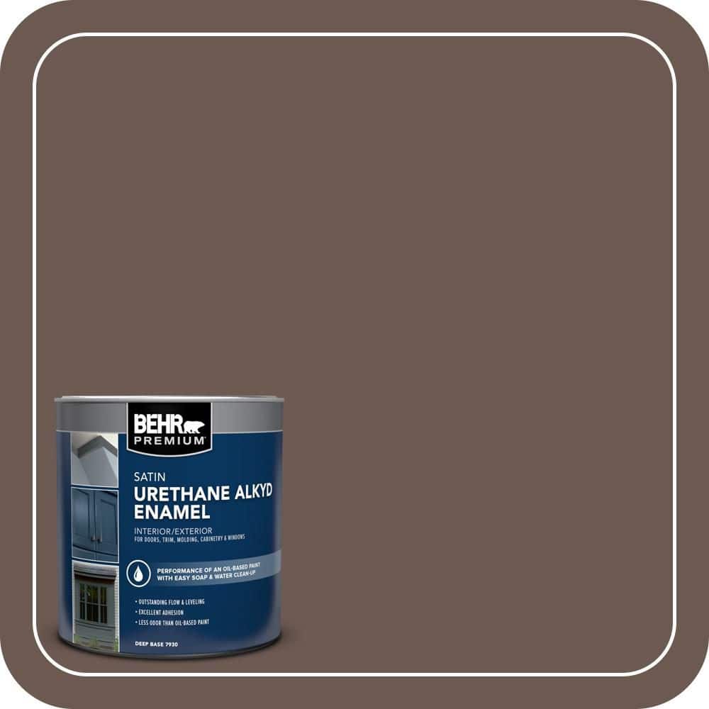 BEHR PREMIUM 1 qt. #N180-7 Oiled Teak Satin Enamel Urethane Alkyd Interior/Exterior Paint (1)