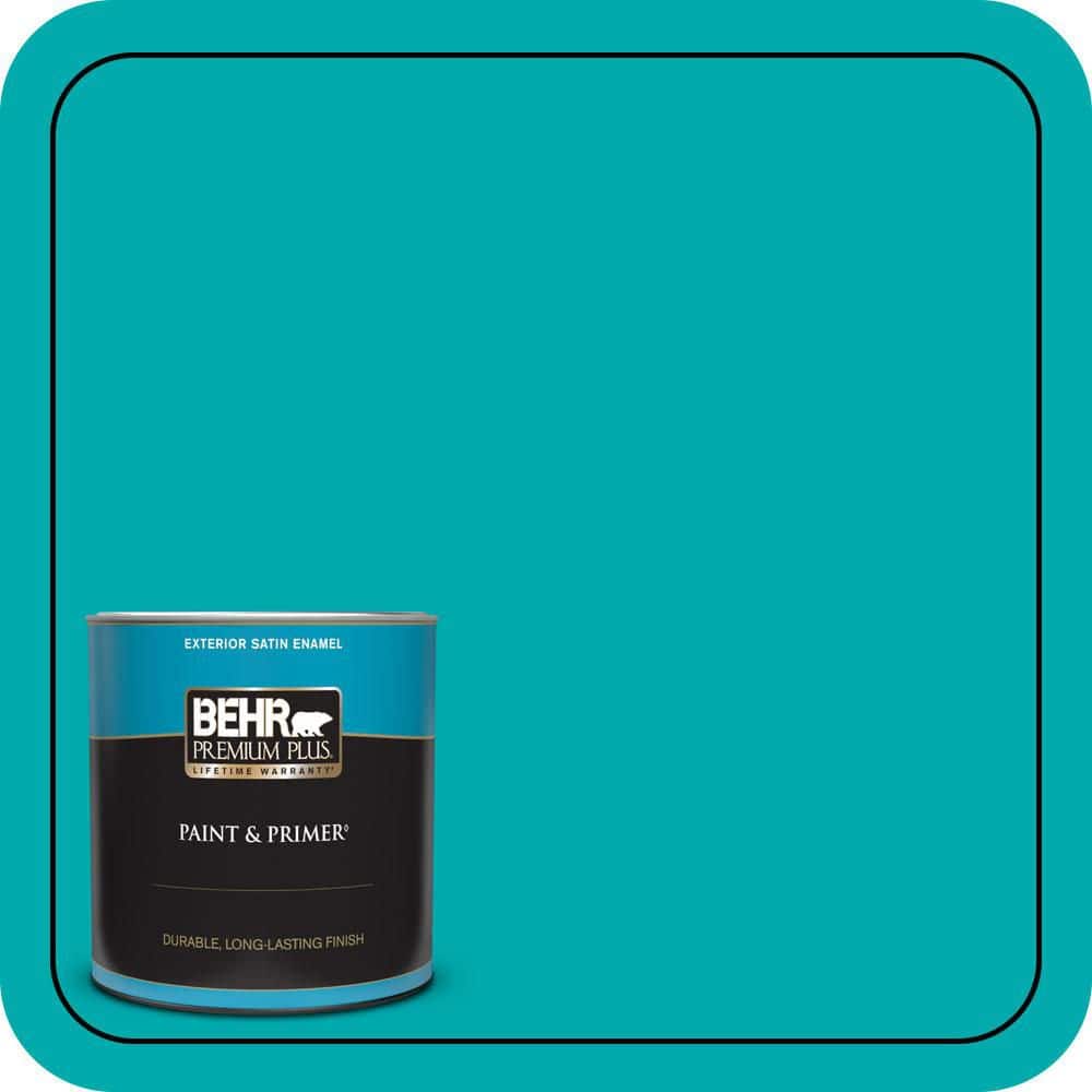 BEHR PREMIUM PLUS 1 qt. #P460-5 Fiji Satin Enamel Exterior Paint & Primer
