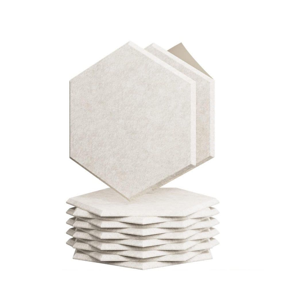 xinyoec Hexagon Beige Acoustic Panels Sound Proof Foam, High Density Sound Absorbing Wall Panels for Home and Studio (12-Pack) (1)