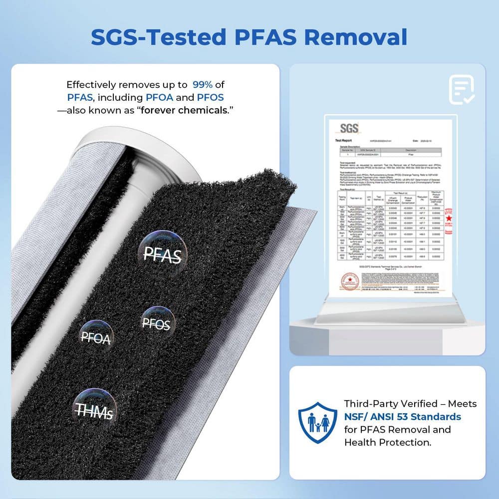 ISPRING US21B-PF Under Sink Water Filter, SGS-Tested to Reduce 99% PFAS, 7-Layer Filtration Removes Lead, Chlorine, Heavy Metals (2)