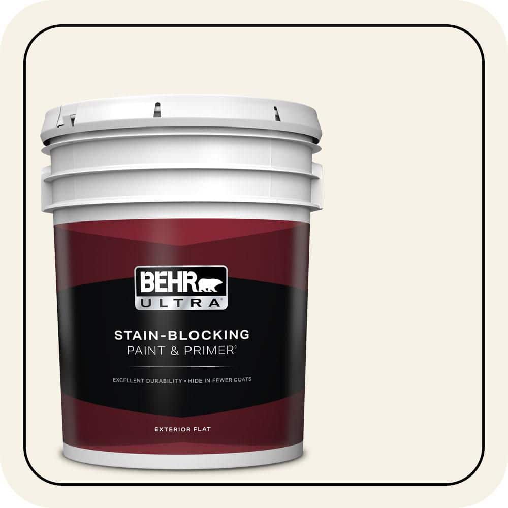 BEHR ULTRA 5 gal. #W-F-400 Swan Wing Flat Exterior Paint & Primer