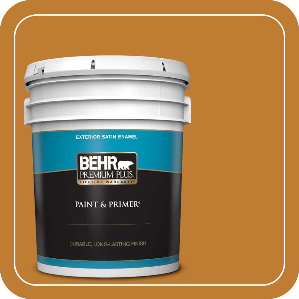 BEHR PREMIUM PLUS 5 gal. #S-H-310 Autumn Fest Satin Enamel Exterior Paint & Primer