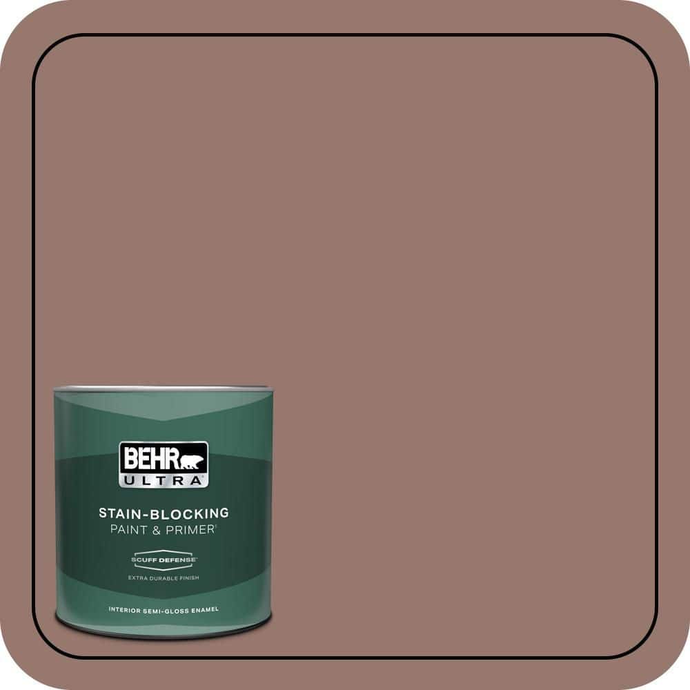 BEHR ULTRA 1 qt. #N160-5 Chocolate Delight Extra Durable Semi-Gloss Enamel Interior Paint & Primer