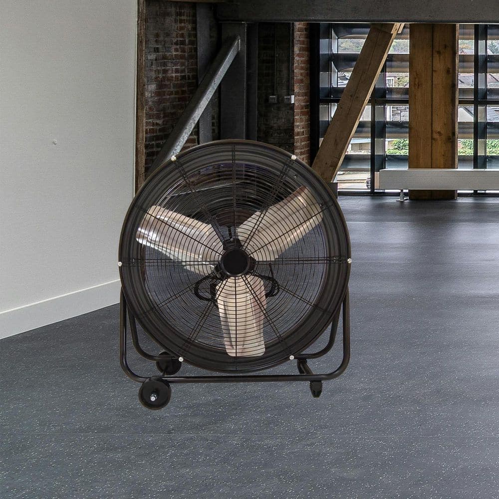 Tahanbath 24 in. Heavy Duty Metal Industrial Drum Fan, High Velocity Shop Fan for Warehouse Garage in Black (3)