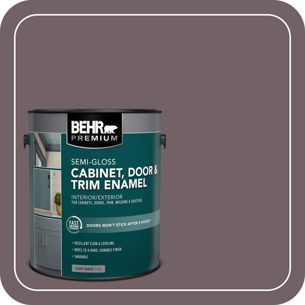 BEHR PREMIUM 1 gal. #N110-6 Dignified Purple Semi-Gloss Enamel Interior/Exterior Cabinet, Door & Trim Paint
