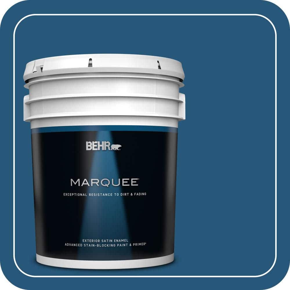 BEHR MARQUEE 5 gal. #S-H-560 Royal Breeze Satin Enamel Exterior Paint & Primer