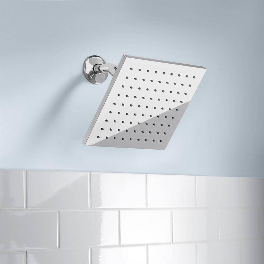 Glacier Bay Modern 1-Spray Pattern 8 in. Single Wall Mount Fixed Rain Shower Head in Chrome (3)