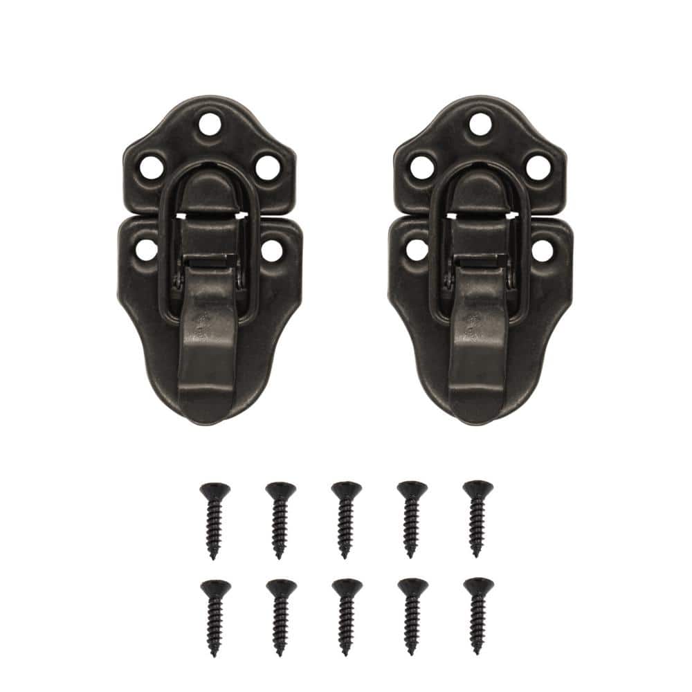 Everbilt (2-Pack) 2-3/4 in. x 1-1/2 in. Matte Black Chest Door Latch