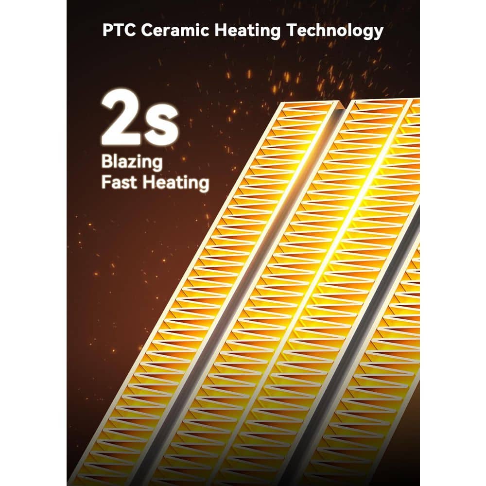 Unbranded 2-Pack 450W Electric Space Heater with LED Display, Thermostat, Timer, Overheat Protection for Indoor Use (3)