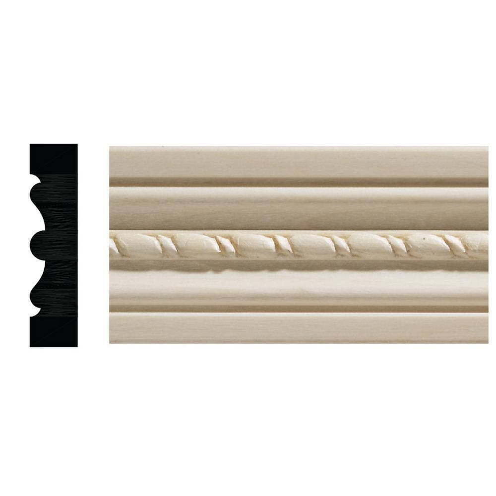 Ornamental Mouldings 1124-4FTWHW 0.5 in. D 2.12 in. W 47.5 in. L White Hardwood Casing Moulding