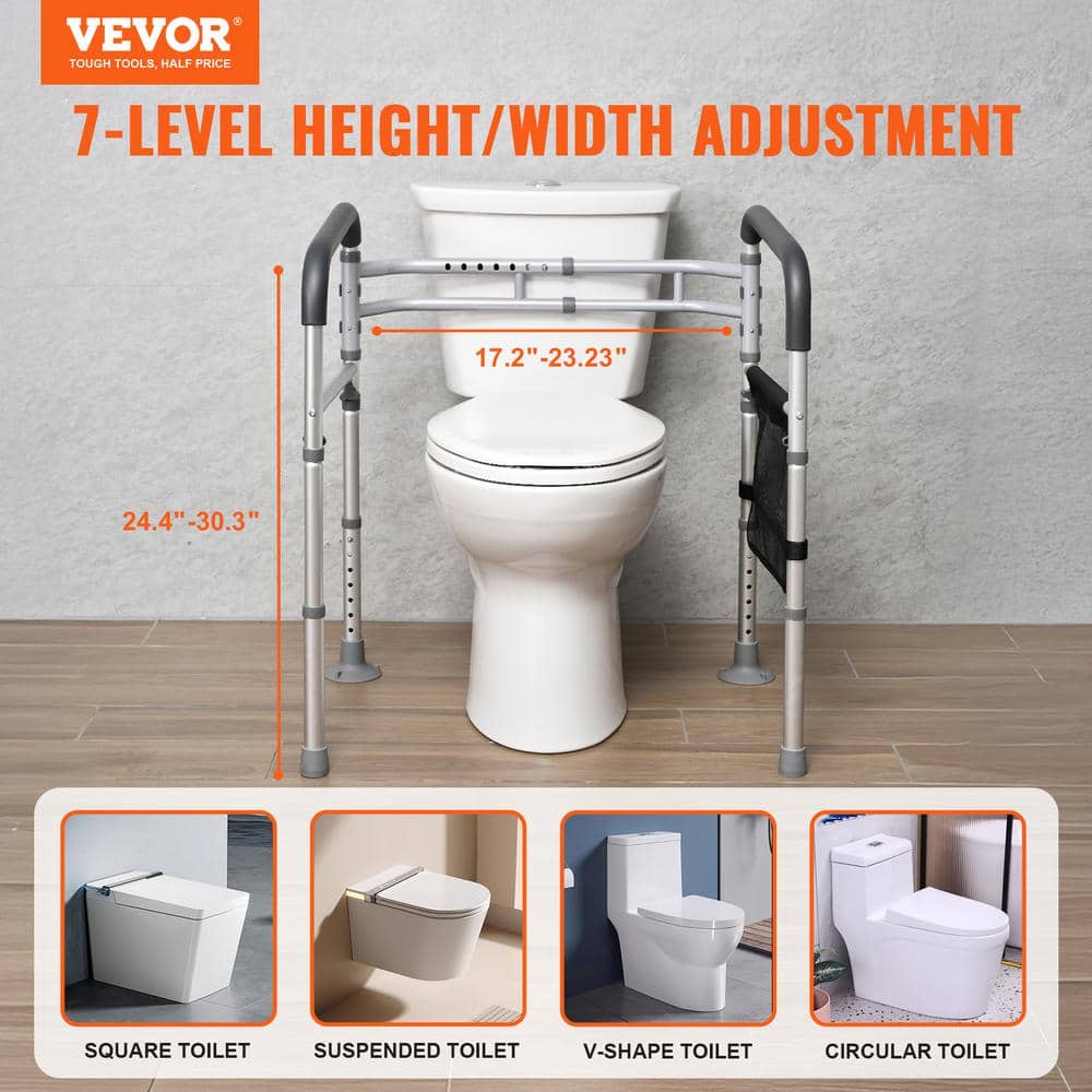 VEVOR Toilet Safety Rail, 300 lbs. Foldable Toilet Seat with Non-Slip HandlesP Toilet Handrails Non-Electric Waterless Toilet (2)