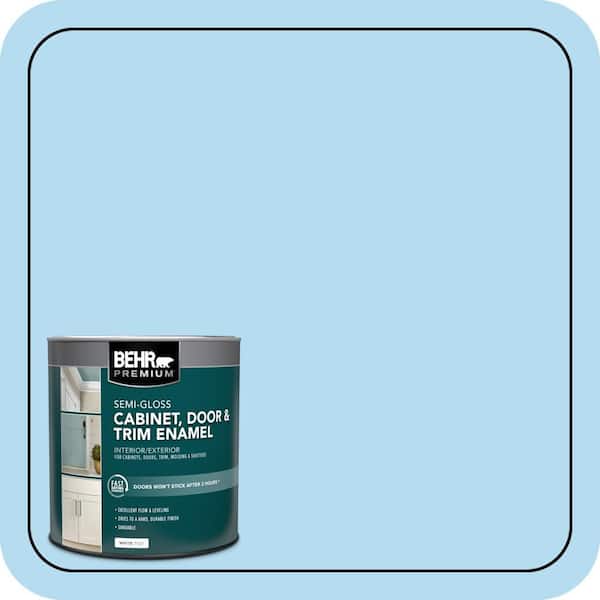 BEHR PREMIUM 1 qt. #P500-2 Seashore Dreams Semi-Gloss Enamel Interior/Exterior Cabinet, Door & Trim Paint (2)