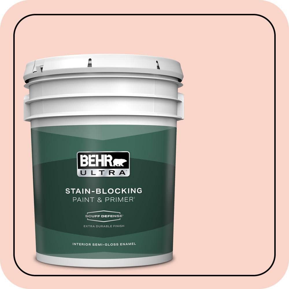 BEHR ULTRA 5 gal. #P180-1 Deco Shell Extra Durable Semi-Gloss Enamel Interior Paint & Primer