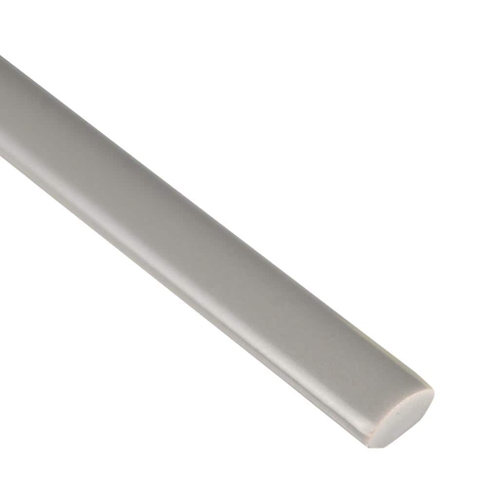 MSI Domino Gray Quarter Round Molding 0.6 in. x 12 in. Glossy Ceramic Wall Tile (1 lin. ft.) (2)