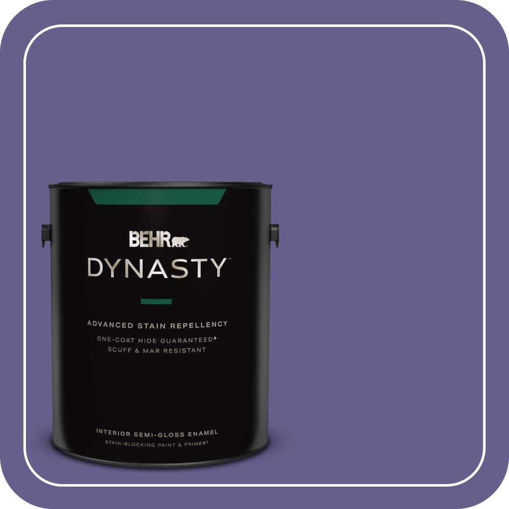 BEHR DYNASTY 1 gal. #S-G-630 Majestic Purple Semi-Gloss Enamel Interior Stain-Blocking Paint & Primer