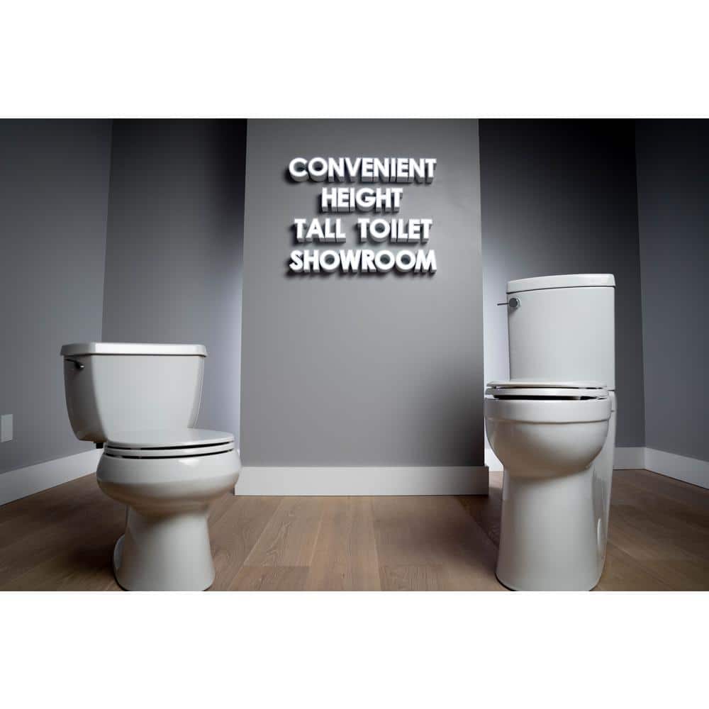 Convenient Height Tower Tall 20-3/4 in. 2-Piece Skirted Concealed Trapway Toilet 12 in. Rough-in Dual Flush 1.28/0.9 GPF Elongated White (2)