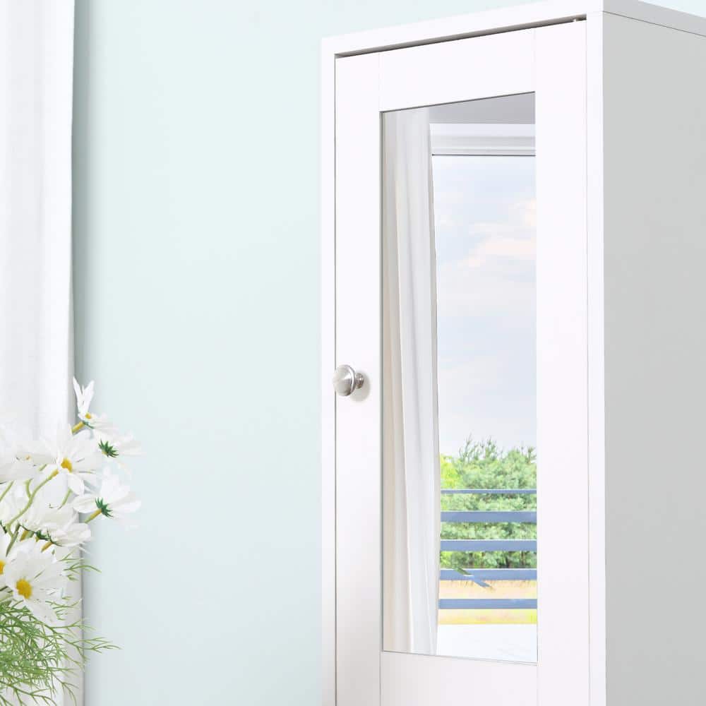 kleankin 11.75 in. W x 11 in. D x 70.75 in. H. White Wood Bathroom Storage Wall Cabinet (3)