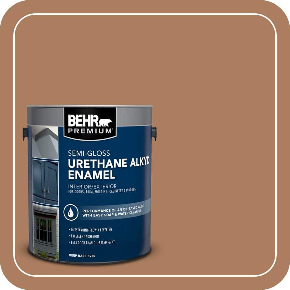 BEHR PREMIUM 1 gal. #S230-6 Burnt Toffee Urethane Alkyd Semi-Gloss Enamel Interior/Exterior Paint