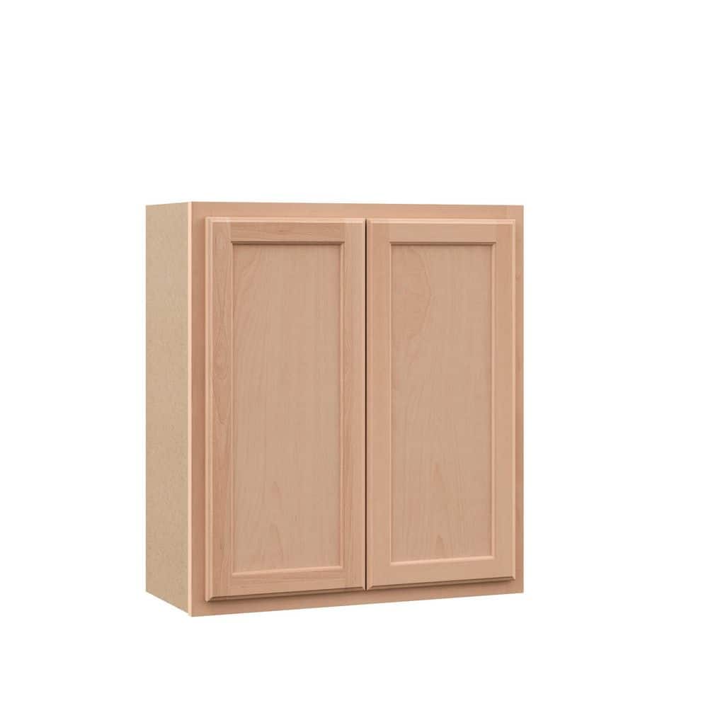 Hampton Bay Recessed Panel 27 in. W x 12 in. D x 30 in. H Assembled Wall Kitchen Cabinet in Unfinished