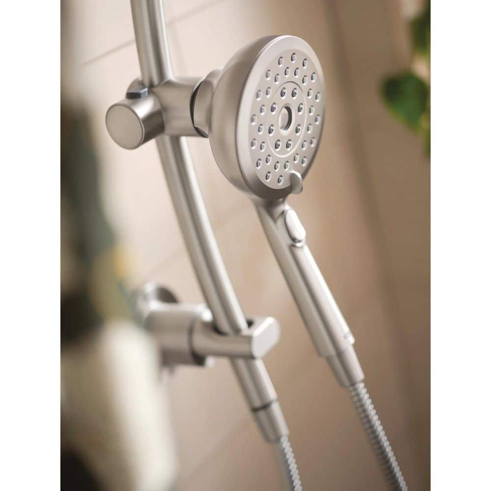 MOEN Verso 2-Spray Patterns Wall Mount Shower Head with Magnetix Docking and 6 in. Spray Face 2.5 GPM in Brushed Nickel (4)